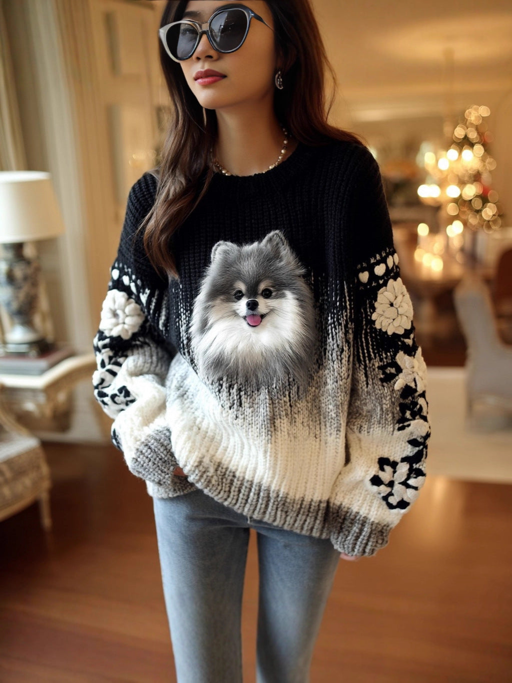 Grace | Patchwork Sweater with Crew Neck and Long Sleeves