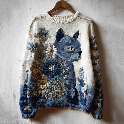 Grace | Patchwork Sweater with Crew Neck and Long Sleeves
